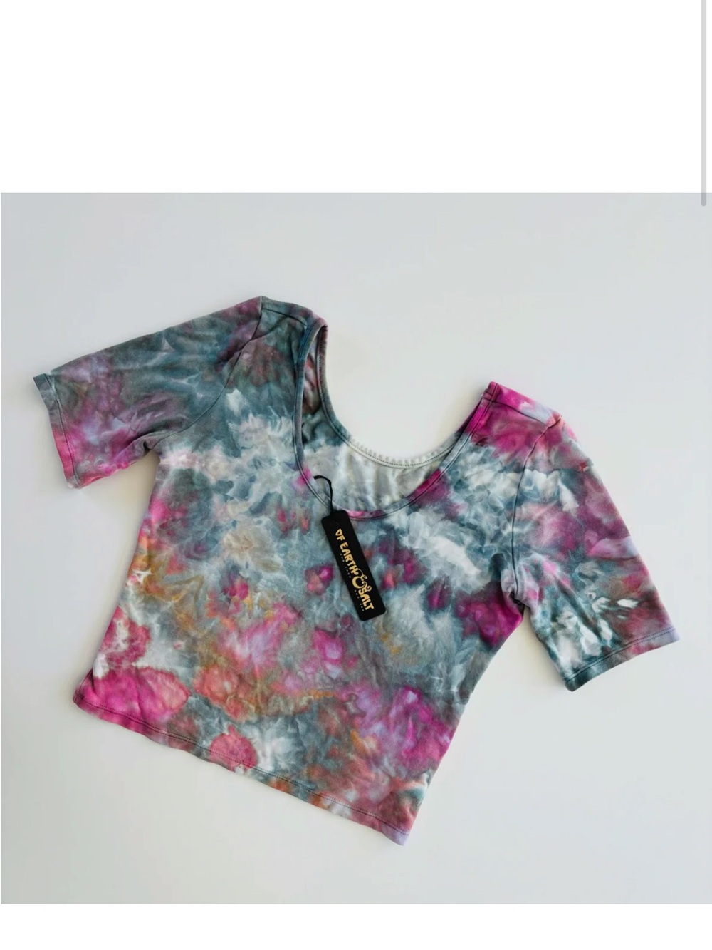 Tie-Dye Scoop Neck Crop Top
